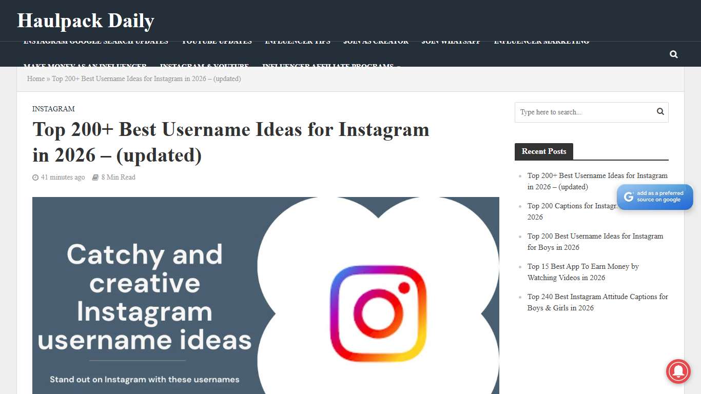 Top 200+ Best Username Ideas for Instagram in 2026 – (updated)
